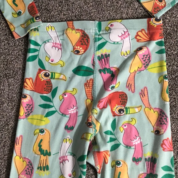 Hanna Andersson HannaJams Girl Print Lj Long John in Tropical Birds Mint Size 8 - Picture 14 of 16